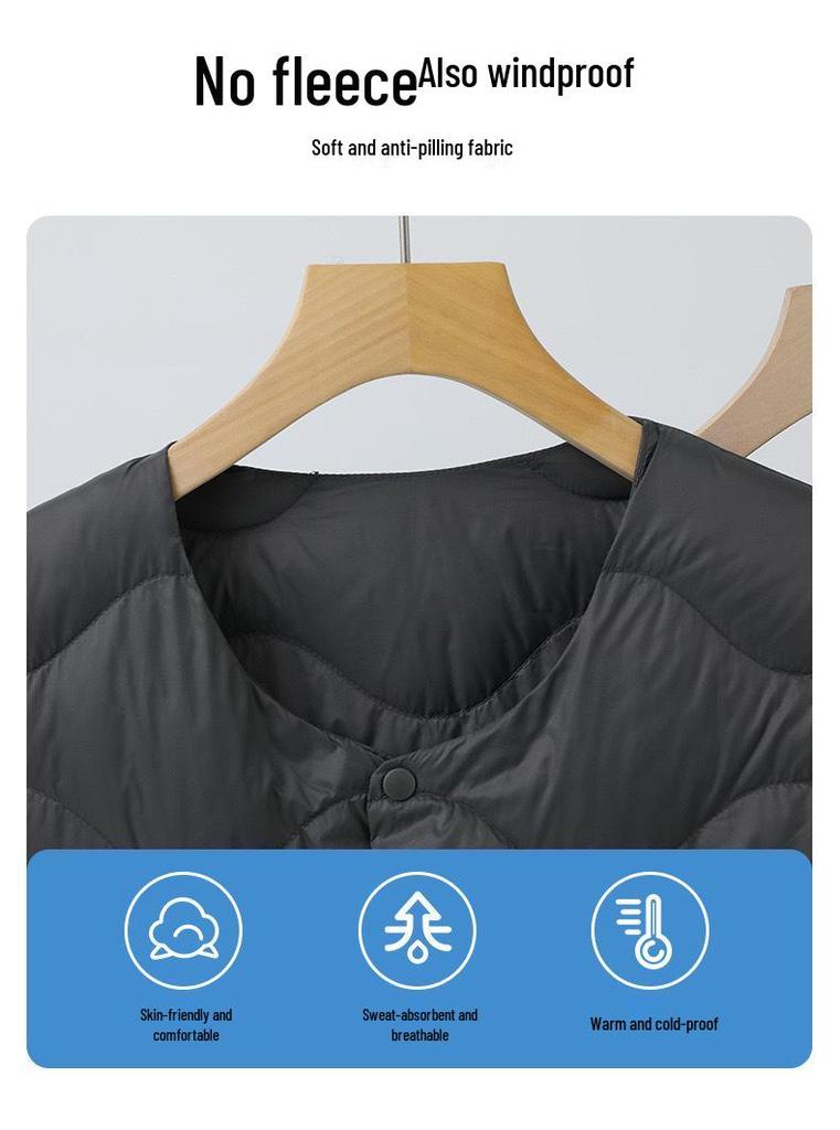 Men's Lightweight Portable Down Jacket with Curved Stitching