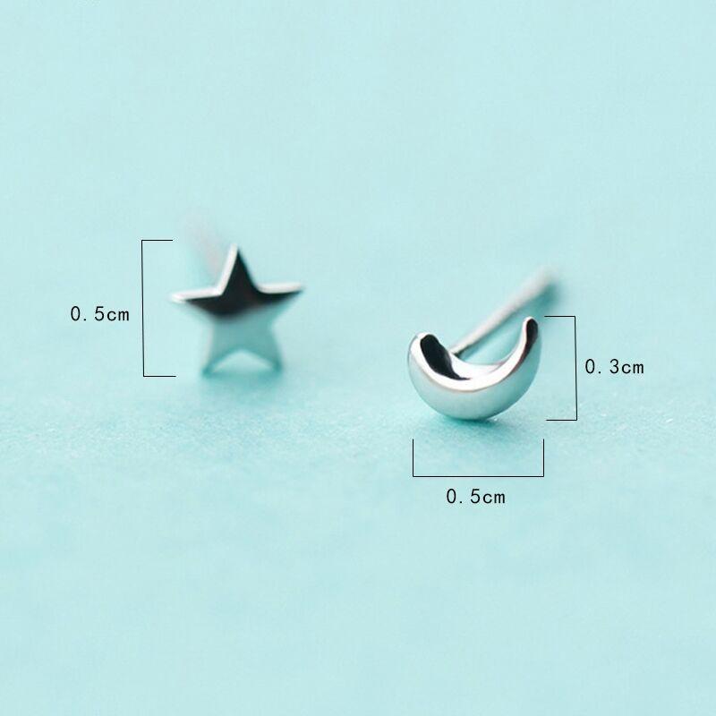 2019 100% 925 Solid Sterling Silver Women Fashion Heart Cross Star Charm Stud Earrings Friendship Gift Teen Girls Friends