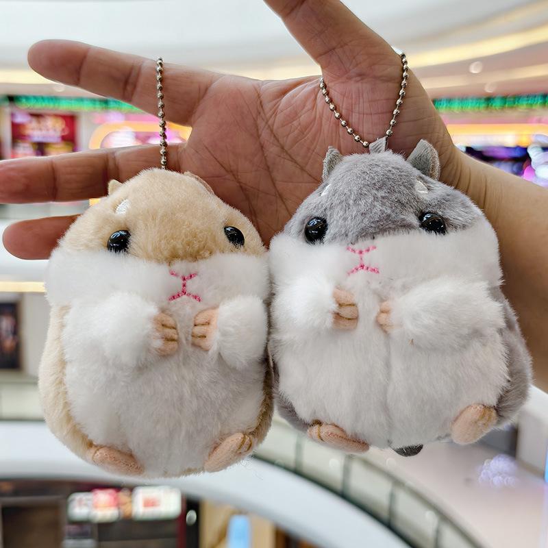 Süßer Hamster Anhänger Plüschtier Stofftier Puppe Taschenanhänger Schlüsselanhänger Stoff Cartoon Schmuck Zubehör Schlüsselanhänger Mädchen Geschenk Dekoration