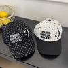 Smiley Face Star Polka Dot Color Matching Baseball Cap Women's Big Head Circumference Showing Face Small Hat Wide Brim Sunshade Cap