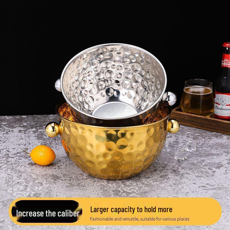 Multi-Purpose Hammered Stainless Steel Bowl for Mixing, Salads, Desserts, and More