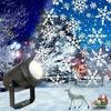 USB LED Christmas Projector Dynamic Rotating Snowflake Projector USB Powered Xmas Holiday Party Halloween Rotating Projection