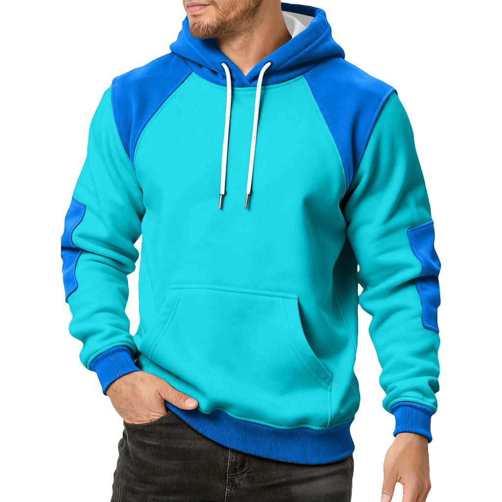 Men's Colorblock Sweatshirt Hoodie Men's Sports Large Size Casual Sweatshirt