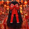 Tassel New Year Hairpin Ribbon Hanfu Hair Ornamen Cute Bow Ribbon Hair Clip  Festival