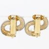 Dior CD logo Earring Plated Gold/Rhinestone 5g Women Used