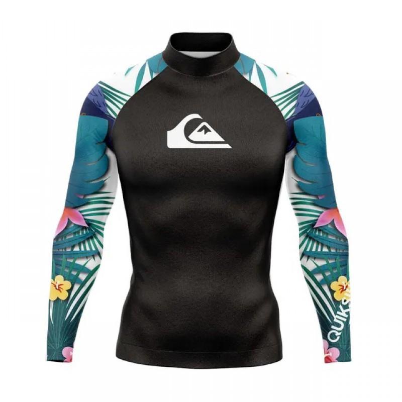 QUIKSILVER Diving Suit Men s Sunscreen Long-sleeved Swimsuit Surfing Jellyfish Quick-drying L