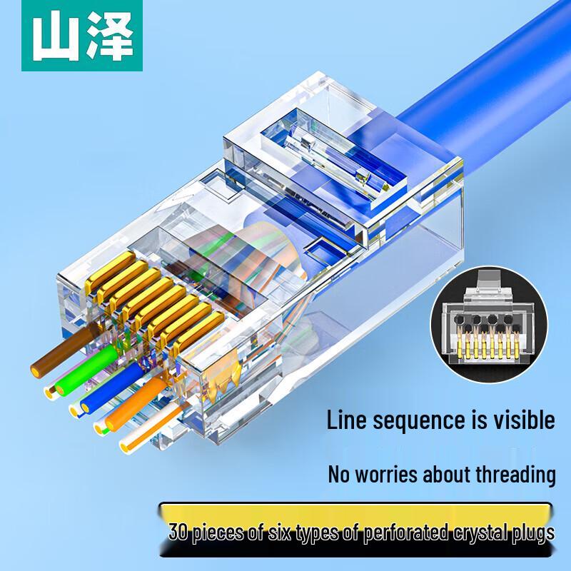 

SAMZHE CAT6 RJ45 Pass-Through Connectors