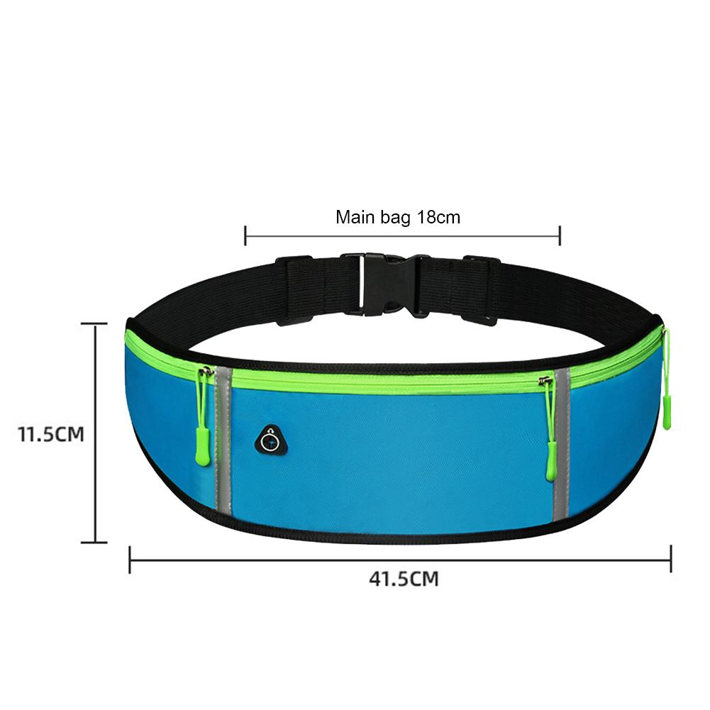 Waterproof Lightweight Reflective Strip Waist Fanny Pack Gym Sports Running Waist Bag Elastic Straps Phone Sport Belt Waist Bags