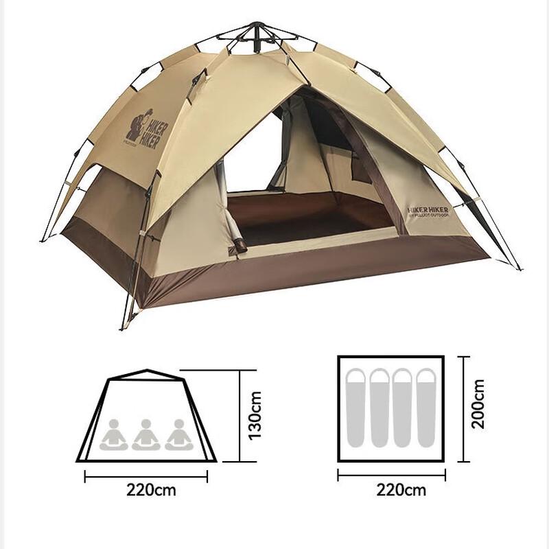 Туристическая Ультралегкая Автоматическая Палатка Hiker Wilderness Titanium Blackout