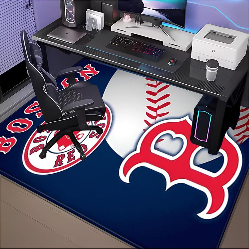 Boston Sox Hockey Floor Mat for Living Room, Game Rooms, Office, Bedroom, Office Floor Mat Playful Design, Christmas Fan Gifts