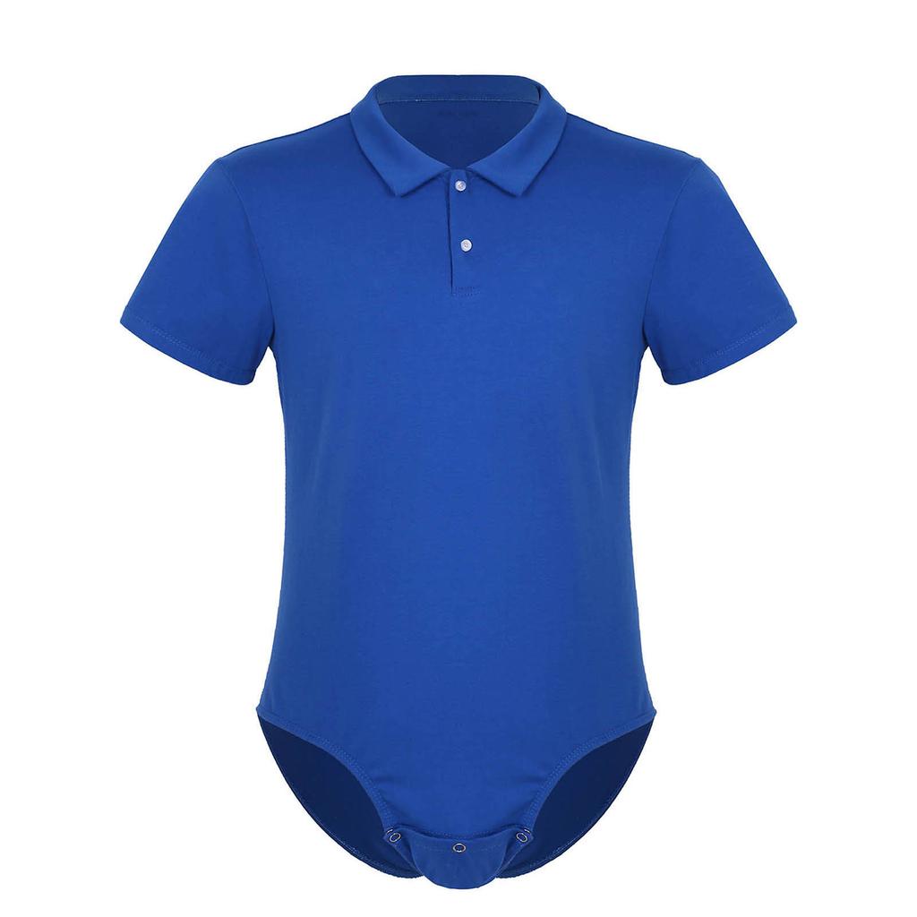 Tuta adattiva per paziente M-4XL con cavallo abbottonato, colletto rovesciato, manica corta, tutina unisex per assistenza a letto, cura dell'incontinenza