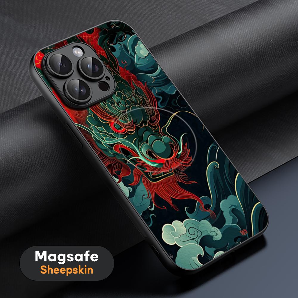 Super cool Chinese dragon Phone Case For iPhone 16 15 14 13 12 11 Plus Pro Max  High-end Luxury Magsafe Sheepskin iPhone 16 Pro