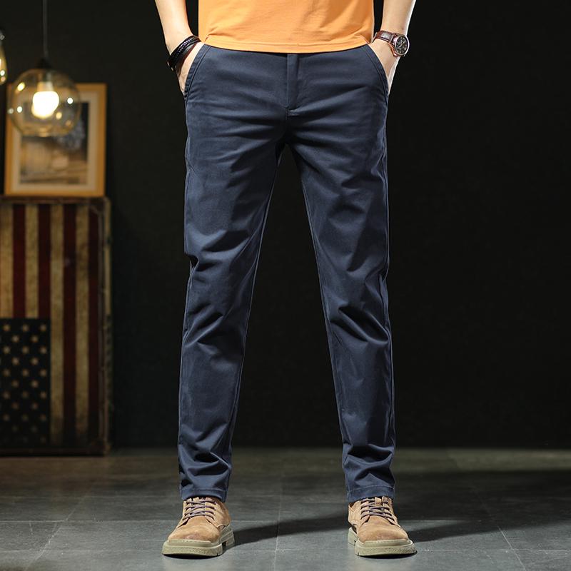 Hong Kong 2025 Men's Slim Fit Business Stretch Trousers - Spring/Autumn Season, High-End Straight Leg Casual Pants