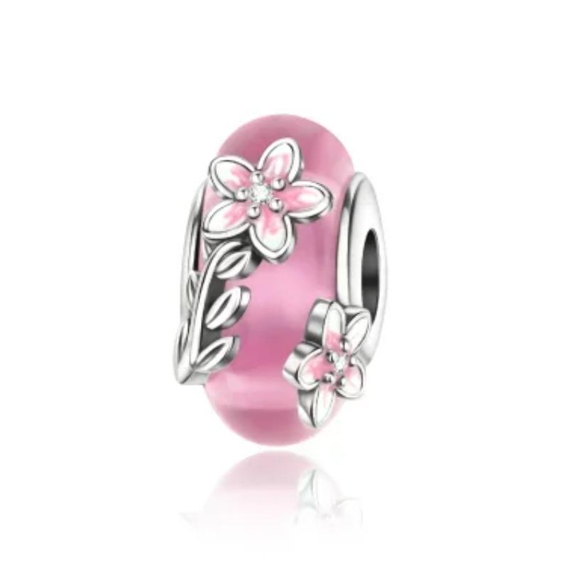 Romantic Copper Flower Charms Bloom Rose Pendants Beads Fit Original Bracelets Necklaces Diy Jewelry Gift For Women