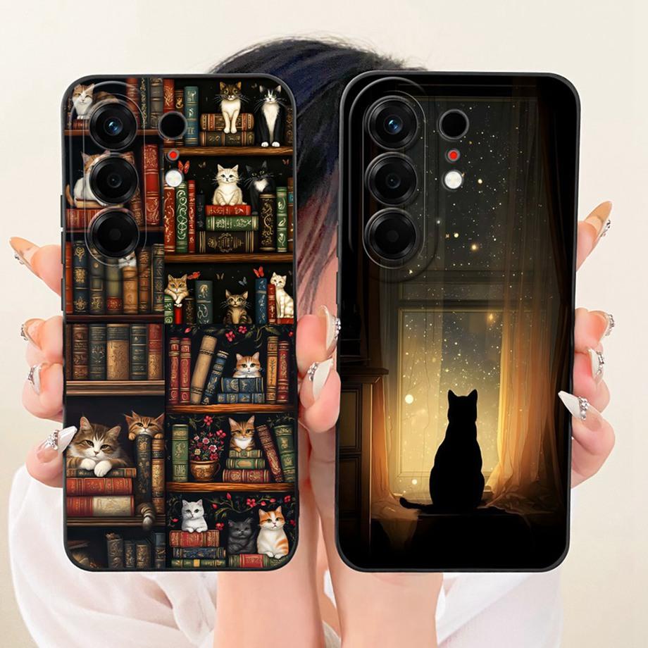 Soft Silicone Phone Case For Tecno Camon 50 Pro 4G Black Cat Cartoon Dragon Animals Pattern Bumper For Camon 50Pro CN5c Cover
