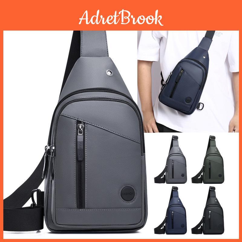 Men Chest Bag Waterproof Oxford Material With Adjustable Strap For Daily Use