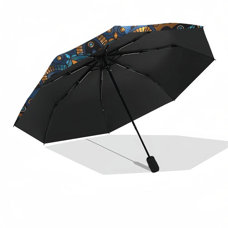 1pc Mandala Artwork Automatic Umbrella Durable Iron Frame & Plastic Handle, Gift for Men & Women, Sturdy Construction yy250905162