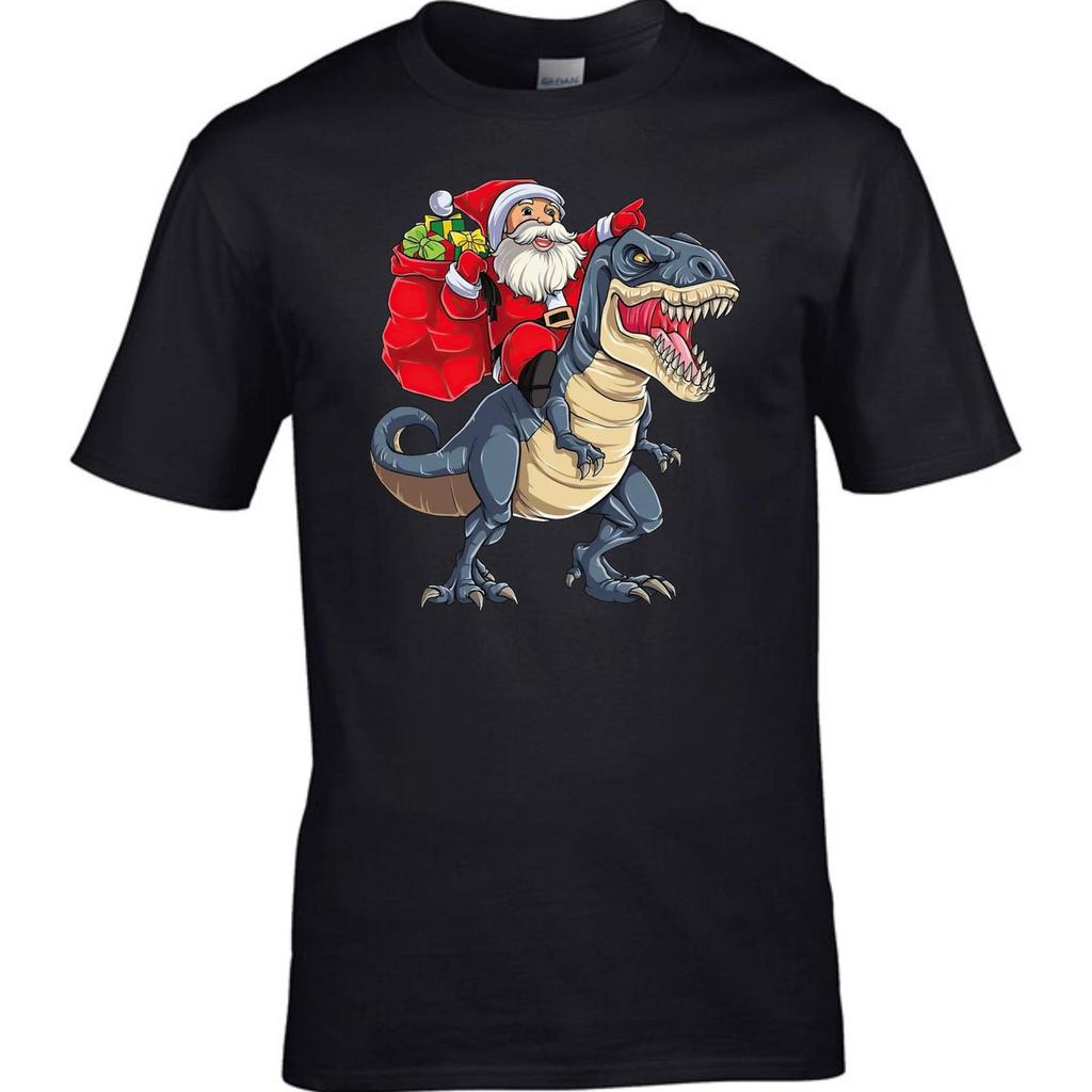 Santa Claus Riding Dinosaur T-Rex Shirt, T-Rex Lover Xmas Shirt, Dinosaur Christ Unisex T-Shirt
