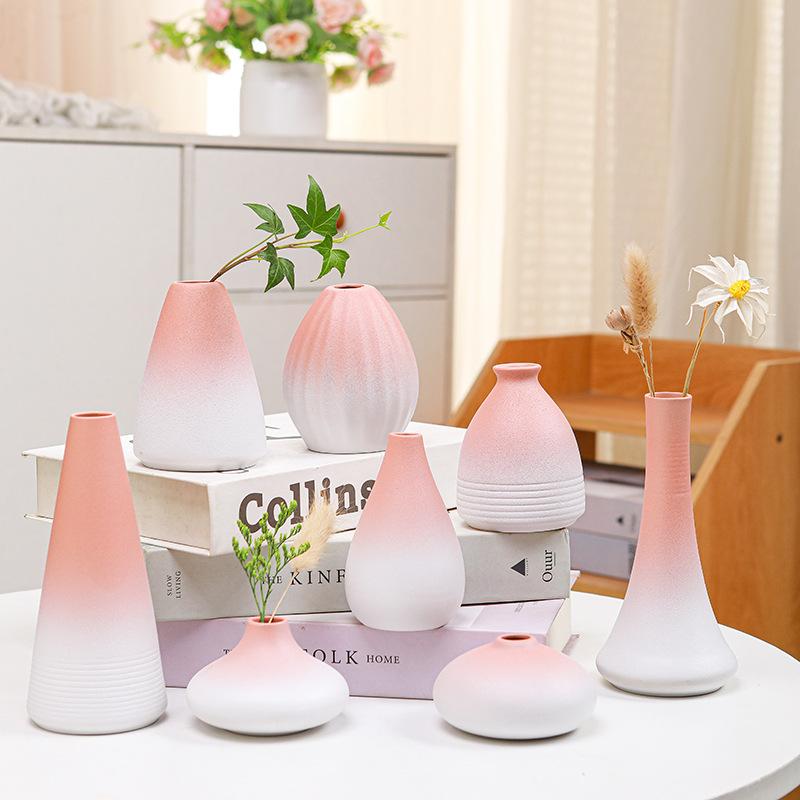 Ceramic Small Flower Vase Home Decoration Crafts Tabletop Ornament Simplicity Japanese-style Decoration