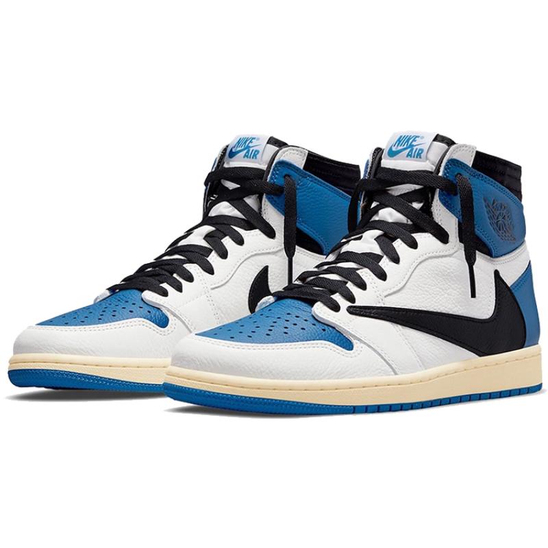 Air Jordan 1 Retro High X Fragment Design X Travis Scott 'Sail Black Military Blue' Jordan DH3227-105