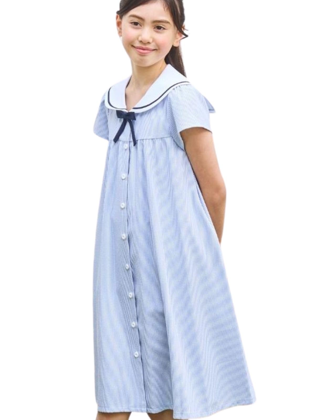 

Платье морячка А-силуэта с коротким рукавом Chopin Cool Max для девочек