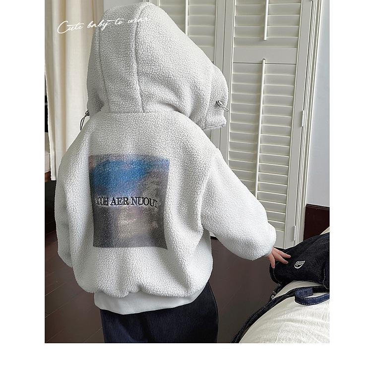 Fairy Tale Memory Boys' Winter Coat 2025: Fashionable Fuzzy Thickened Warm Sweater for Boys' Autumn/Winter.