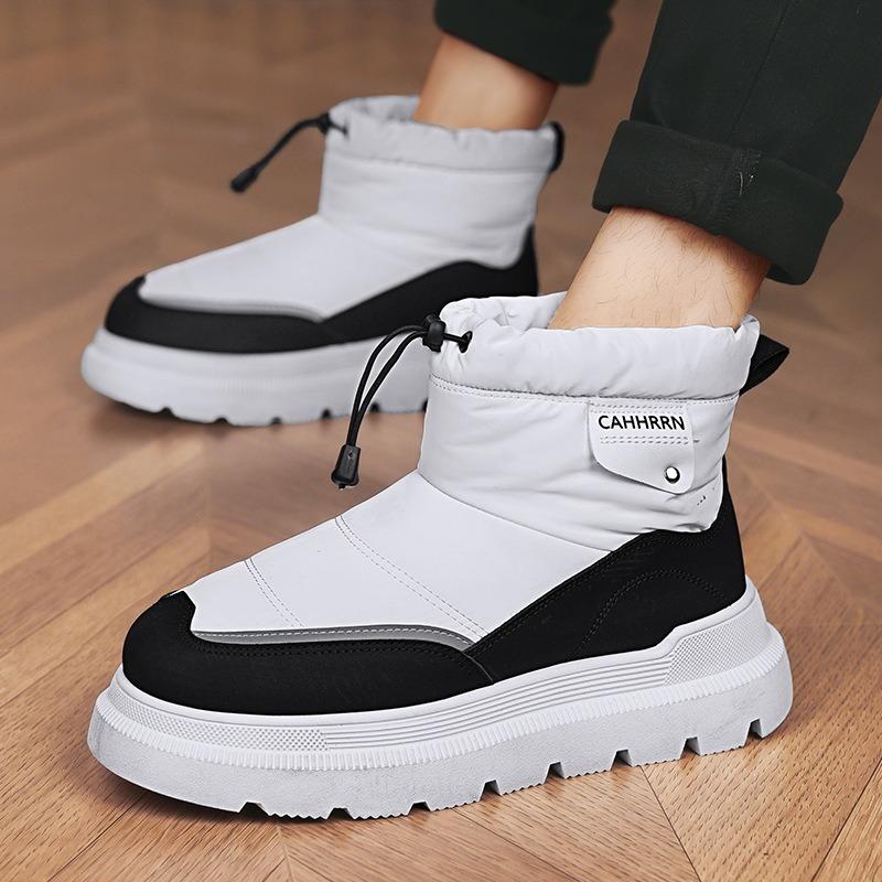 Men'S Winter Boots Warm Waterproof Non-Slip Plush Sneakers Shoes Winter Slippers Male Tenis Boots