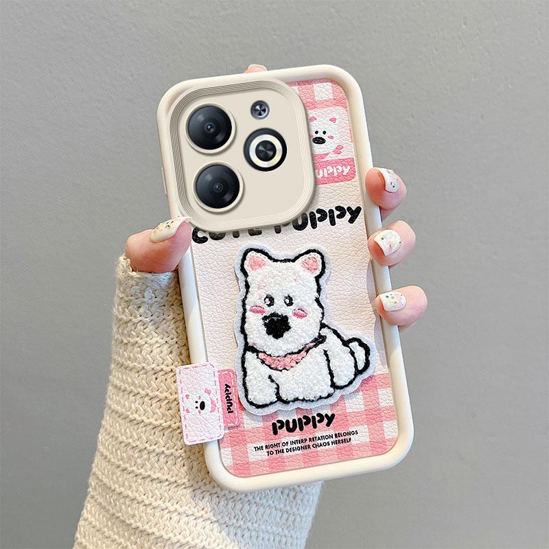 KEYSION Kreslený Roztomilý Plyšový Vyšívaný Kryt pro TECNO Spark Go 2024 20 20C se Šňůrkou PU Kůže Nárazuvzdorný Kryt na Telefon pro Pop 8