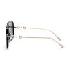 Gucci Horsebit Women's Sunglasses Square Frame Plate Sunglasses Grey Lenses Black Frame Black