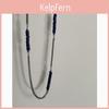 Klain Blue Spliced Titanium Steel Chain Necklace With Shell Accents For Men And Women