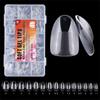 360Pcs Ultra-short Semi-frosted Transparent Nail Plates Traceless Full Cover Dual Nail Forms Almond Oval Coffin Square Reusable