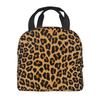 Benutzerdefinierte Leopardenmuster Tragbare Lunchboxen Damen Auslaufsicher Tierfellmuster Kühlbox Thermische Lebensmittelisolierte Lunchtasche Schüler