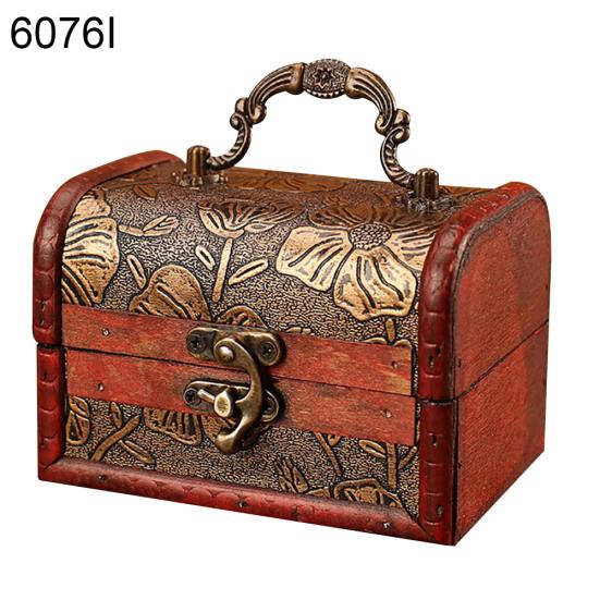 Antikk tre Sakura Narcissus smykkeholder Organizer Trinket Oppbevaringsboks