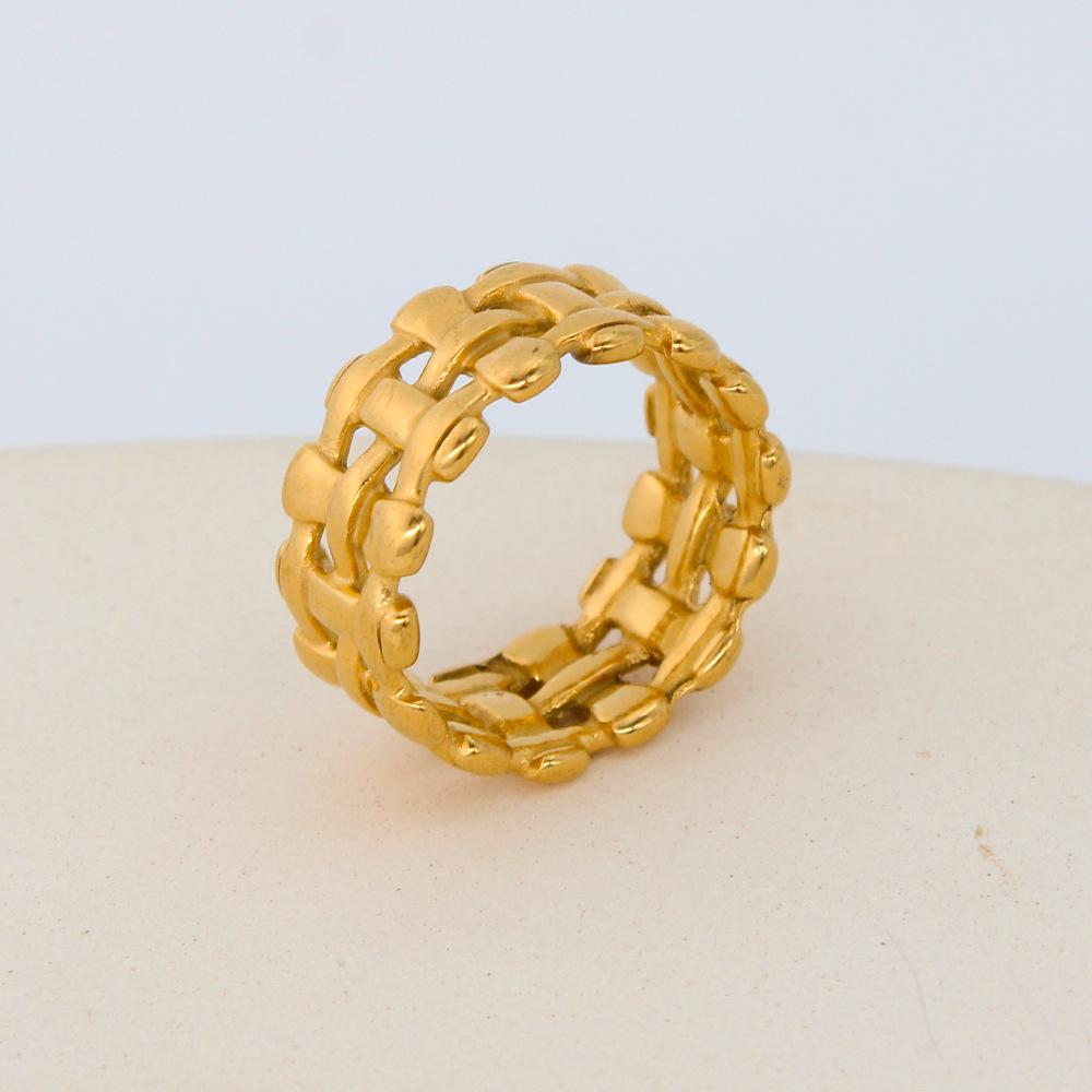 Hong Kong Style Stainless Steel Women s Mesh Hollow Earrings and Rings