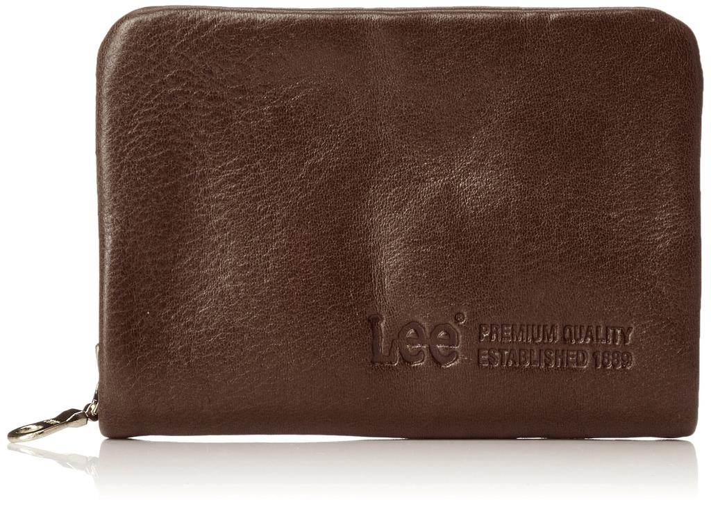 Lee Coin Premium Italian Soft Round Dark Brown Purse, Leather, Zipper,