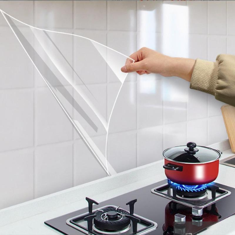 Electrostatic adsorption 45cm wide transparent wall sticker kitchen wall waterproof wallpaper