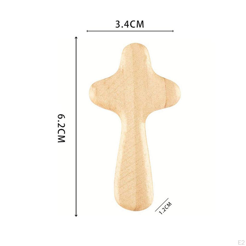 3 Pièces Croix en Bois à Main Prière Croix de Poche pour Chrétien