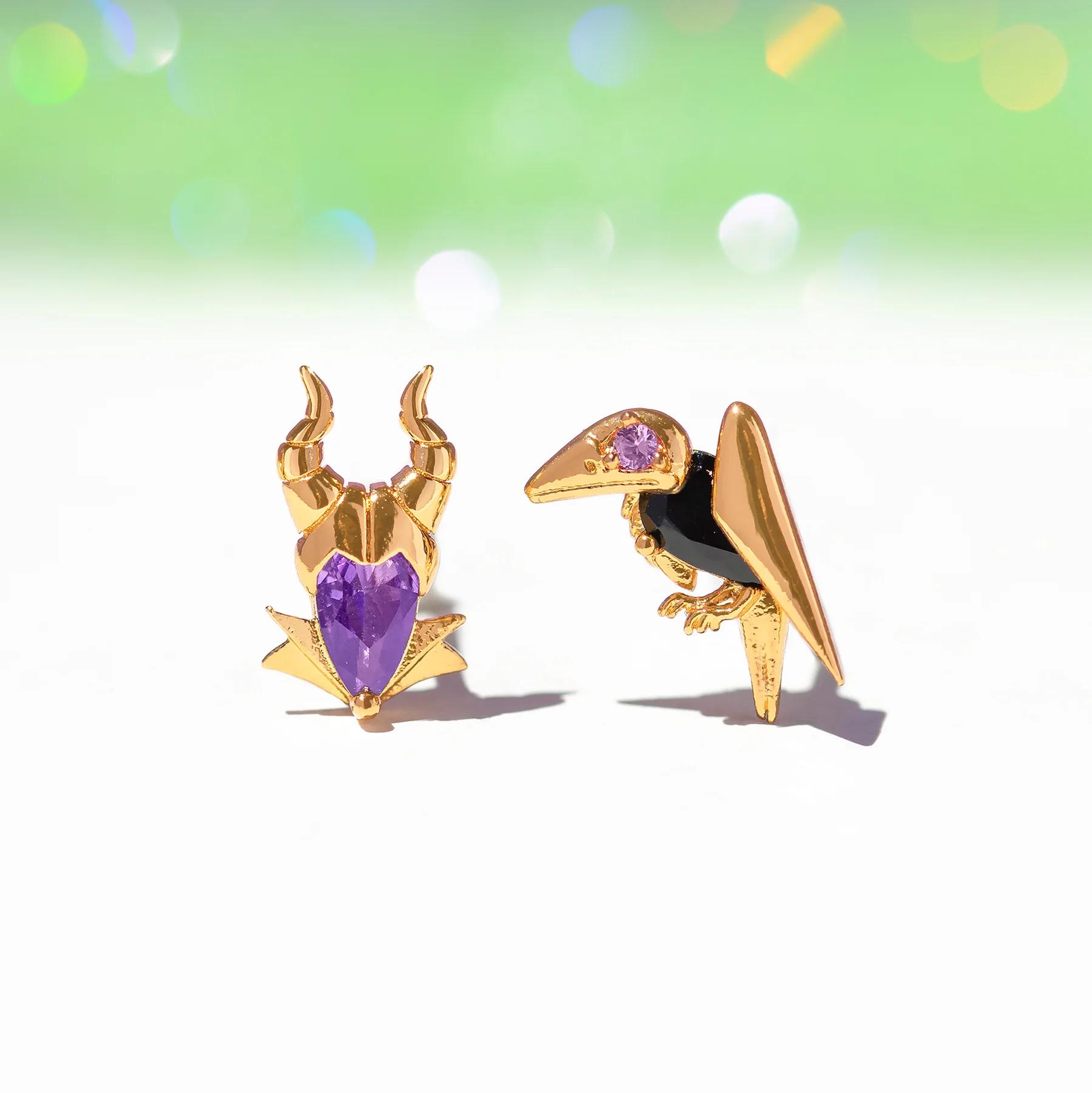 

European & American Zircon Earrings – Fairy Tale Villain Design, Niche Studs