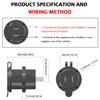 12V-24V Car Cigarette Lighter Socket Dual QC3.0 Charge USB Car Charger with Wire and Terminal for Car Motorcycle Boat Modified
