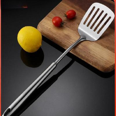 304 Stainless Steel Long Handle Slotted Spatula for Frying, Steak, Pancakes, and Eggs