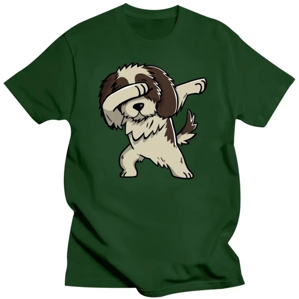 Dabbing Dog Shih Tzu T-Shirt T Shirt for Students Unique Tops Shirts Brand Custom Cotton
