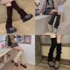 Japanese Style Solid Knit Thick Mid Calf Leg Warmers Women JK Uniform Y2K Stacked Socks Layered Leggings