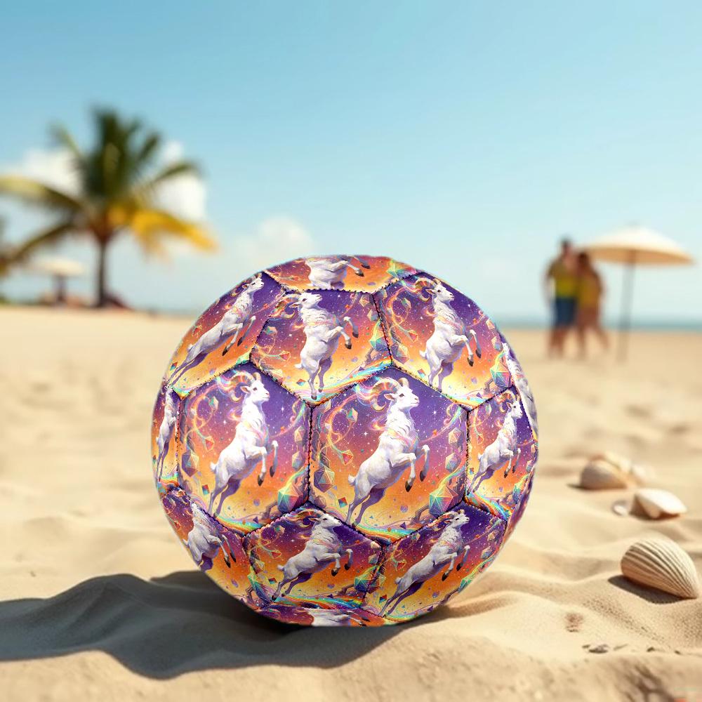 1pc Celestial Goat Journey Theme Soccer Ball Football, Size 5, Lightweight PVC, Durable Outdoor Training Soccer Ball, Gift M61465