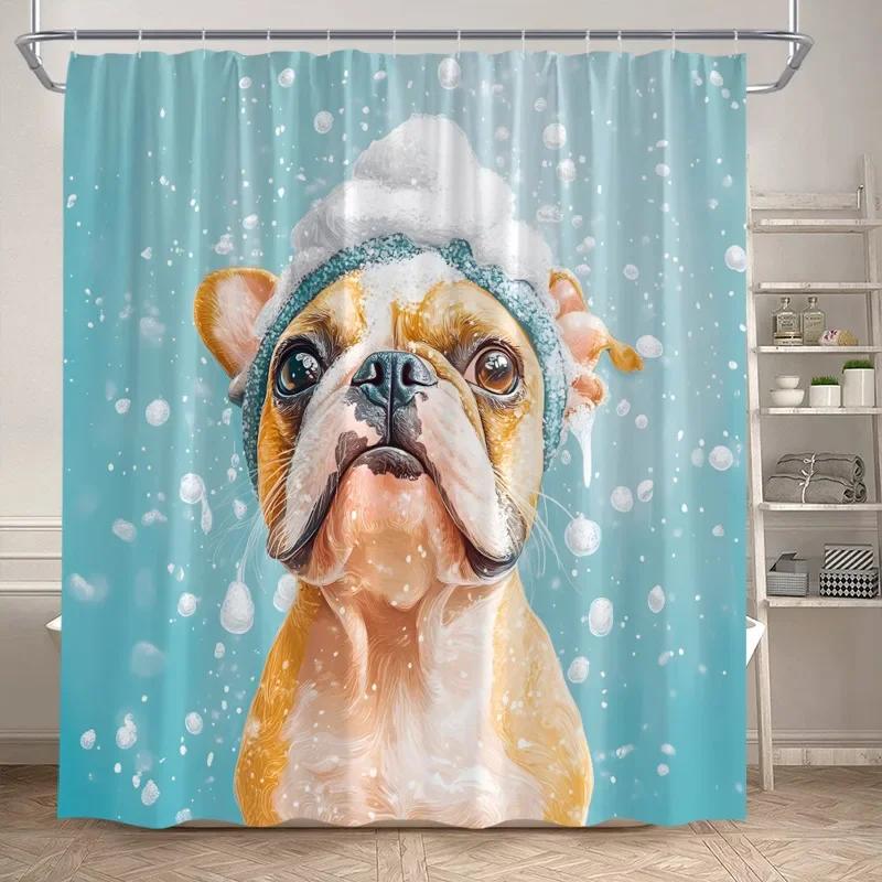 Lustige Badende Dinosaurier Duschvorhänge Schwarze Katze Tiersilhouette Kinder Badevorhang Modernes Polyester Badezimmerdekor mit Haken