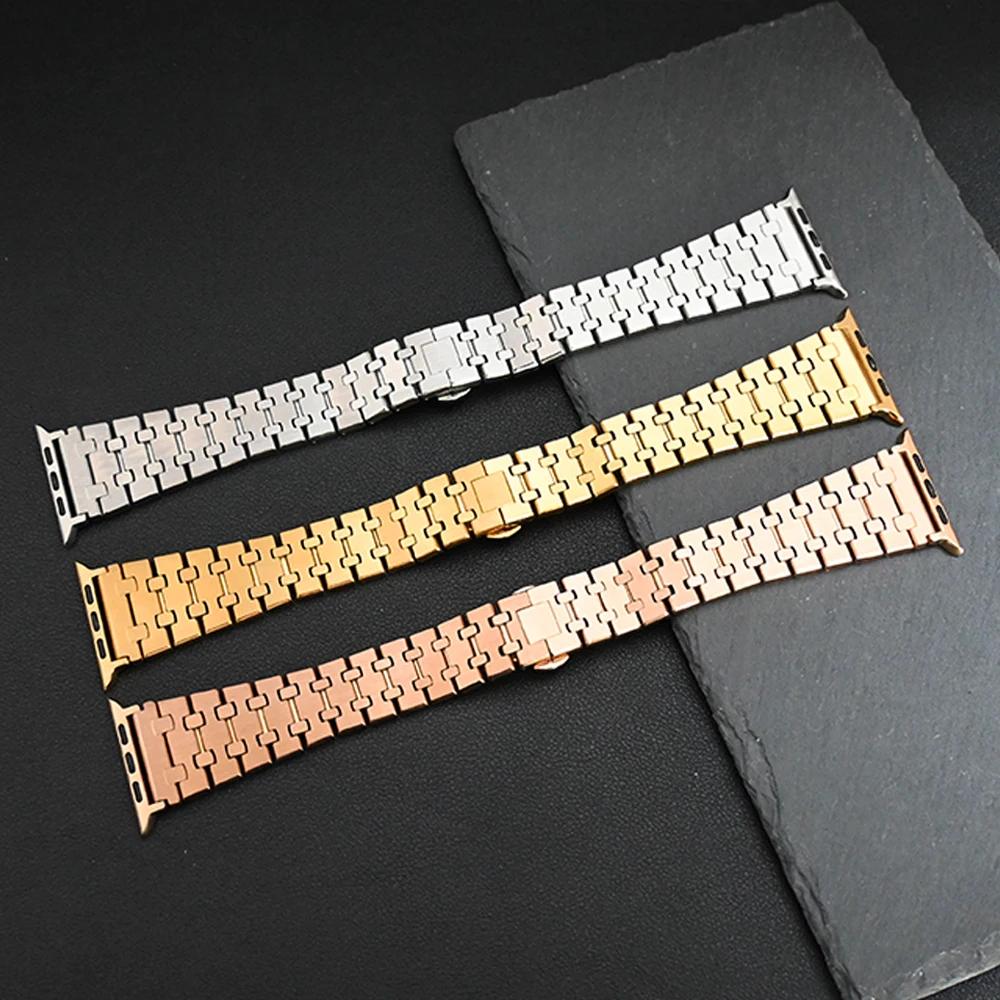 Stainless Steel Band for Apple Watch Ultra 49mm Strap for Iwatch 10 46mm 42mm 9 8 7 45mm 41mm Series 6 5 Se 44 40mm Accessories