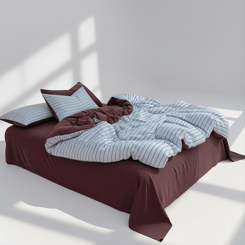 Fresh Green Plaid Quilt Cover Or Bedding Set Soft Skin-Friendly Duvet Covers Comfortable Durable Machine Washable Blanket Cover