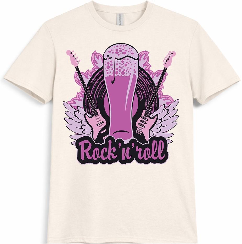 Rock N Roll T-Shirt Beer and Guitars Graphic Music Lover Tee