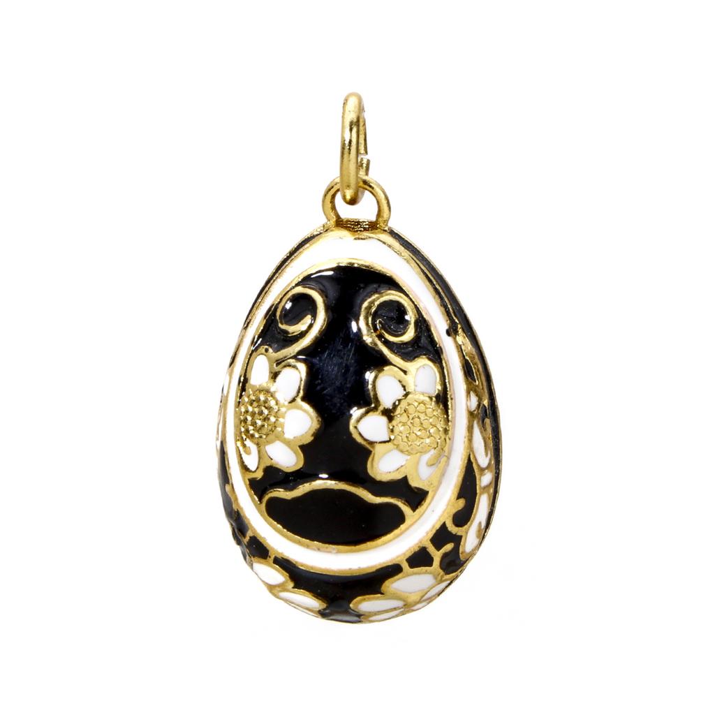 1 Piece Brass Easter Day Series Charms For Jewelry Making 18K Gold Plated Flower Faberge Egg Pendant DIY Findings 28mm x 15.5mm