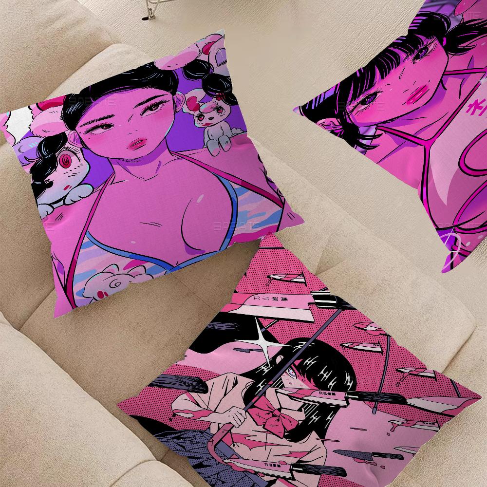 Ins Japanese Anime Cushion Cover Decorative Pillow Sofa Home Decor Case Pillow Cases