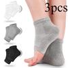 3 Pairs Moisturizing Heel Socks | Hypoallergenic, Softening & Hydrating Foot Care | Toeless Open-Heel Design In White/Grey/Black, Heel Protector